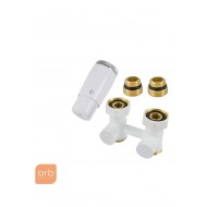 Комплект Schlosser узел нижнего подключения прямой, белый RAL 9016 (600800055)