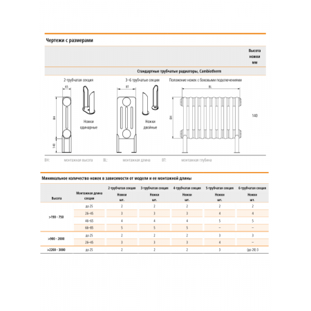 Напольное крепление (приварные ножки FU) для радиатора Arbonia Напольное крепление (приварные ножки FU) для радиатора Arbonia